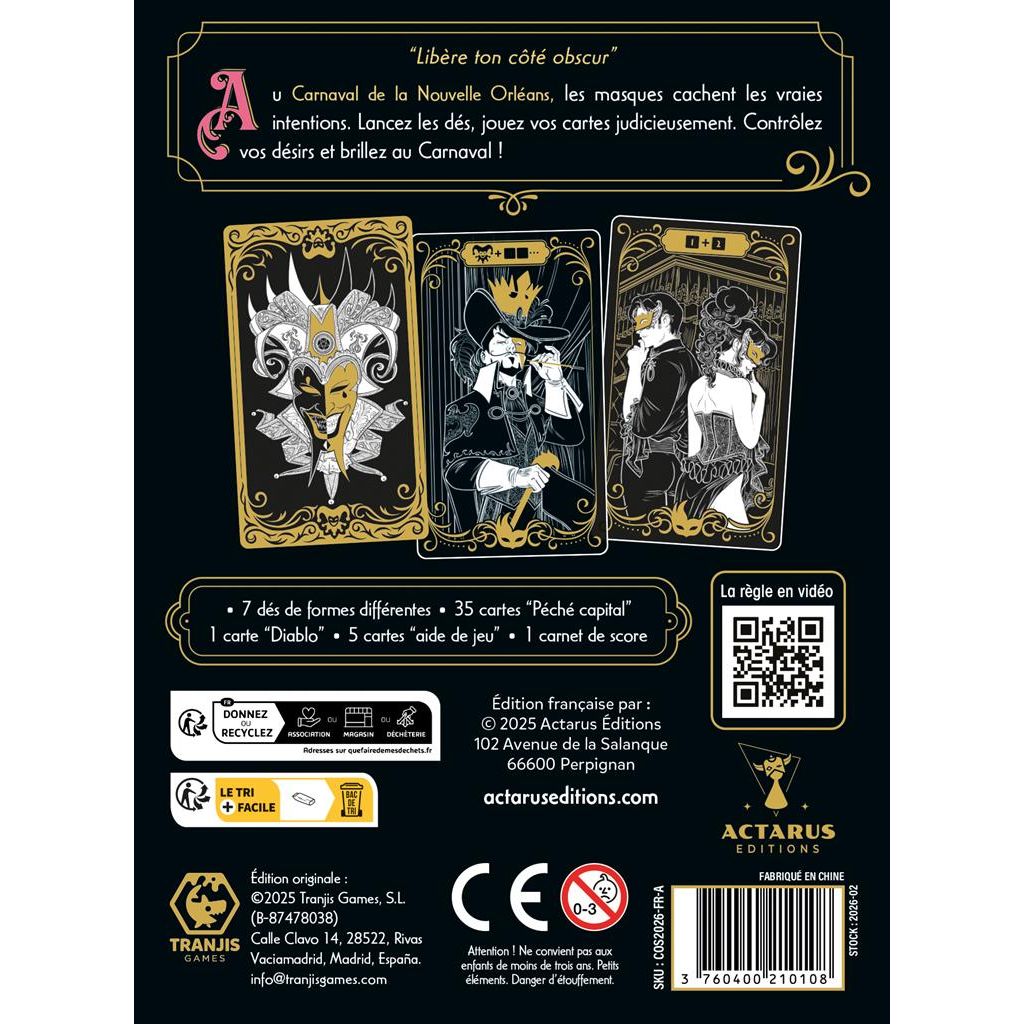 jeu de bluff carnival of sins