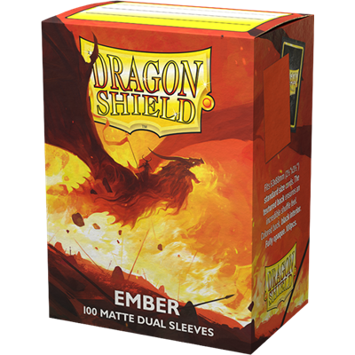 Sleeves Format Standard Dragon Shield - Dos Mat Ambre - Boîte de 50