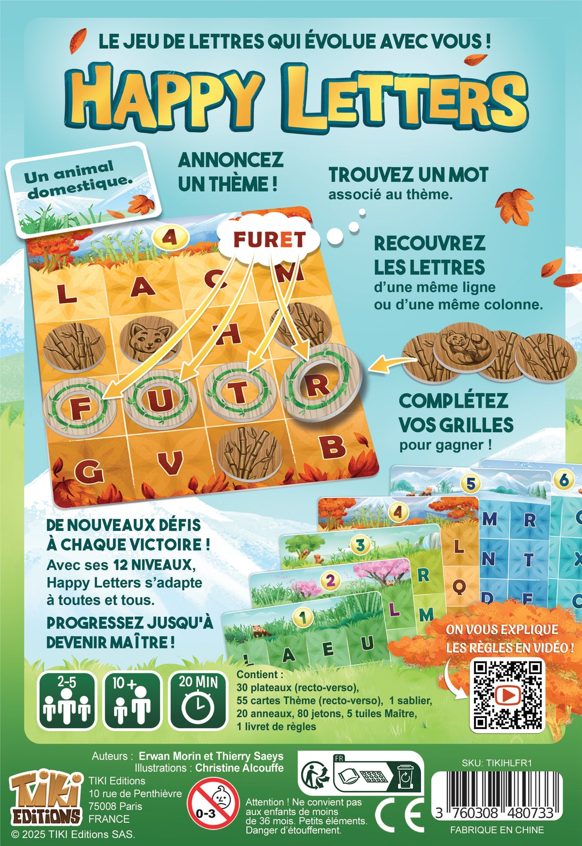 jeu de société de mots happy letters