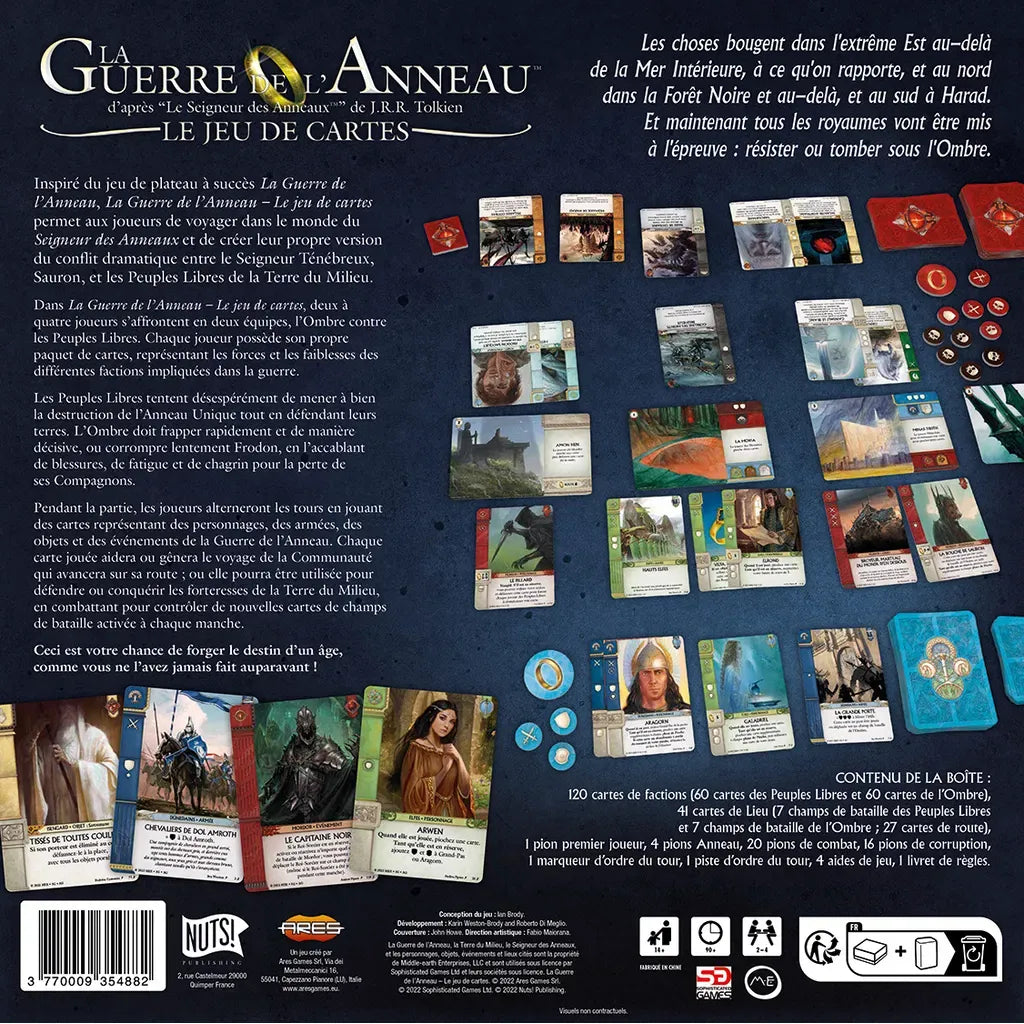 la guerre de l'anneau le jeu de cartes boite