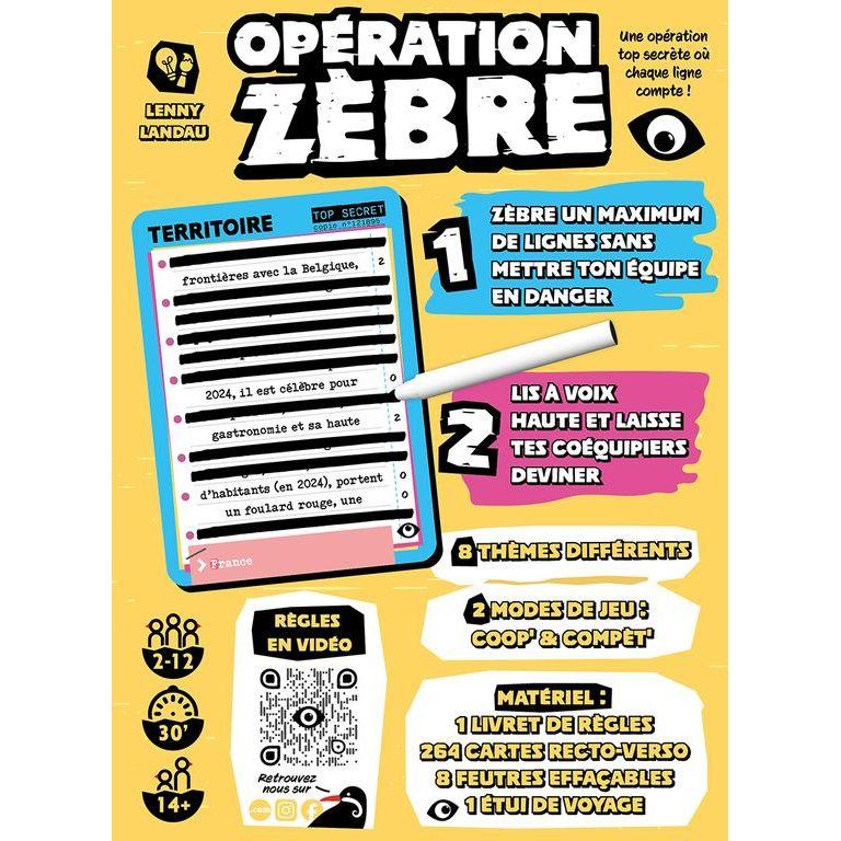 jeu de question opération zebre