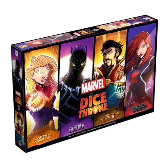 Dice Throne Marvel : Black Panther, Captain Marvel, Black Widow, Dr. Strange