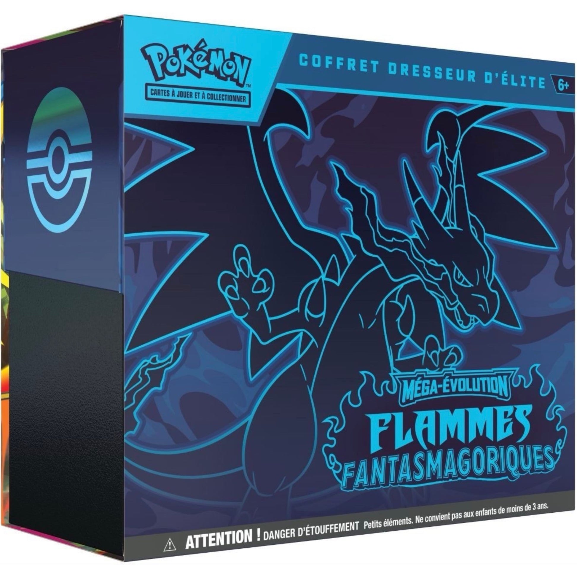 coffret dresseur d'élite megaevolution flammes fantasmagoriques