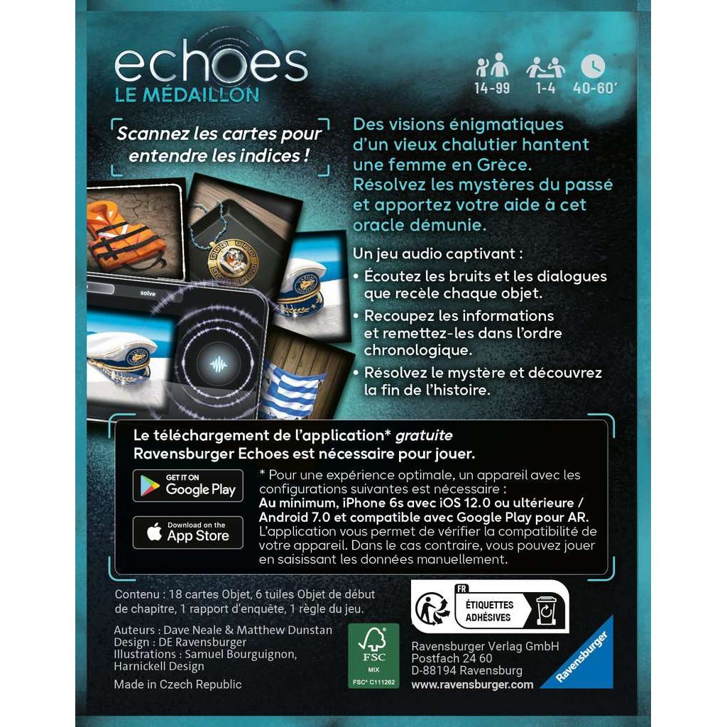 jeu echoes le médaillon boite