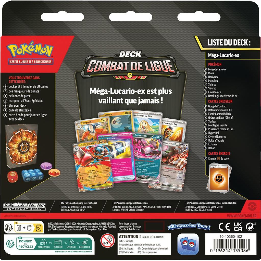 Pokémon - Deck de Combat De Ligue - Méga Lucario-ex
