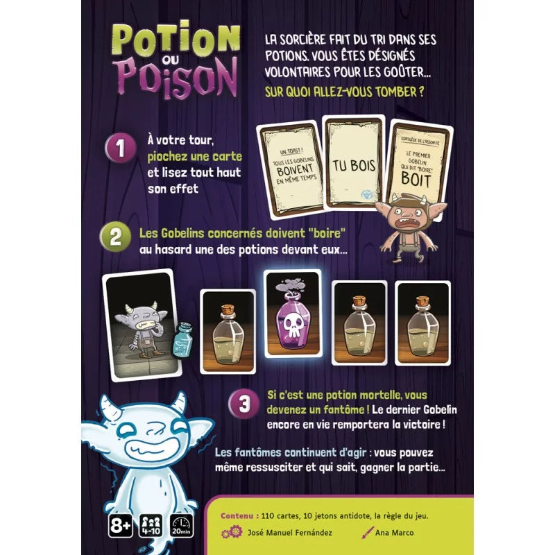 jeu de cartes potion ou poison