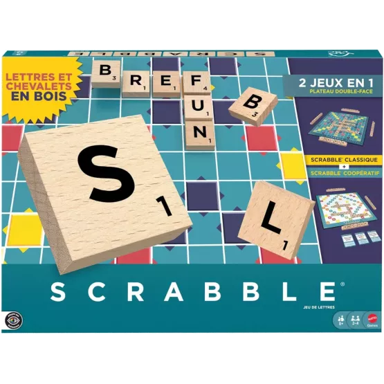 Scrabble Classique 2 en 1 en bois
